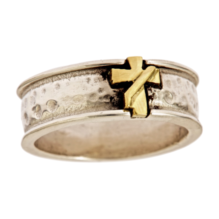 Hammered Ord ring ky cross